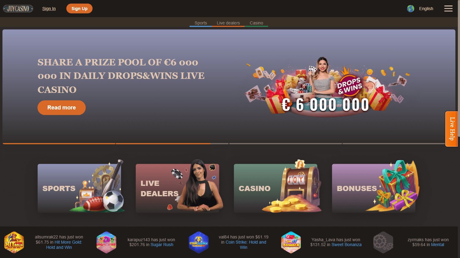 Рабочее зеркало Joycasino на сегодня